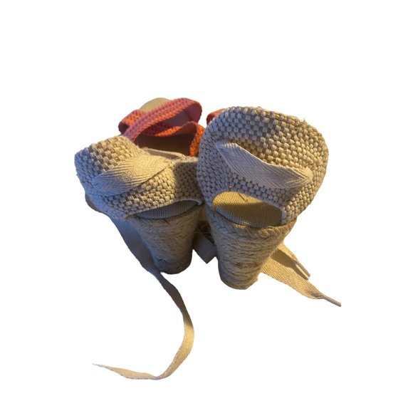 Pima 2 wedge espadrille ankle wrap pink multicolor polkadot sandals size - Picture 4 of 11